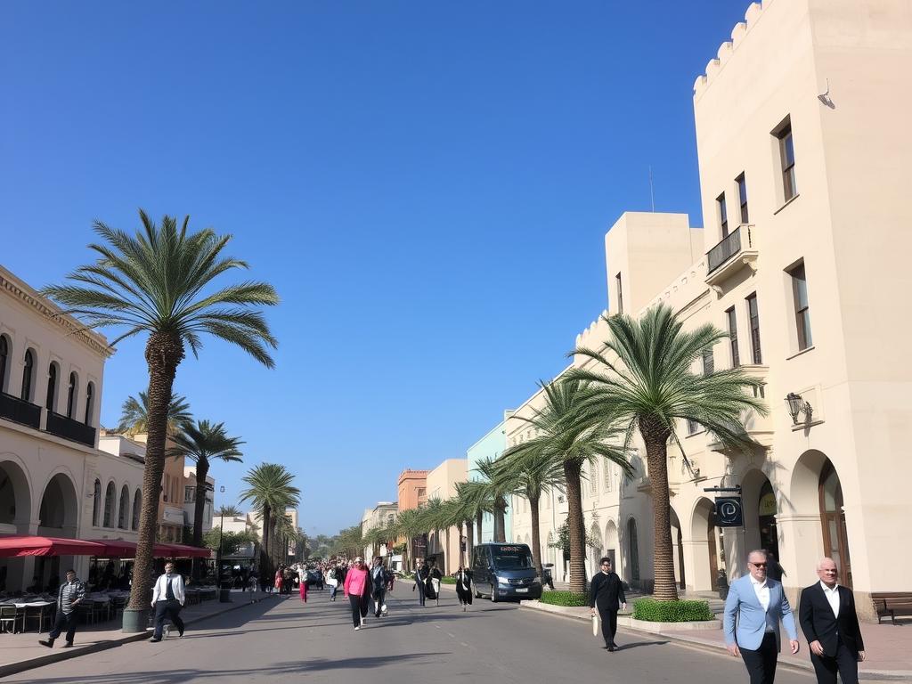 La Ville Nouvelle de Rabat avec ses larges avenues et bâtiments modernes La Ville Nouvelle de Rabat avec ses larges avenues et bâtiments modernes