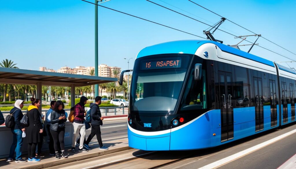 Le tramway moderne de Rabat traversant la ville