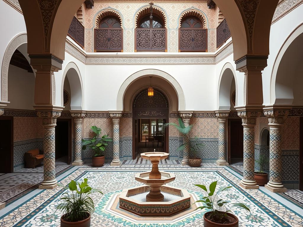 Vue d'un riad traditionnel dans la médina de Rabat Vue d'un riad traditionnel dans la médina de Rabat